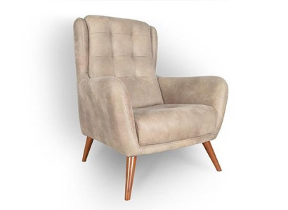 Chesterfield Armchair Club Sofa Single Seater Couch Upholstery Furniture Beige Relax new